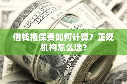 北京借钱担保费如何计算？正规机构怎么选？